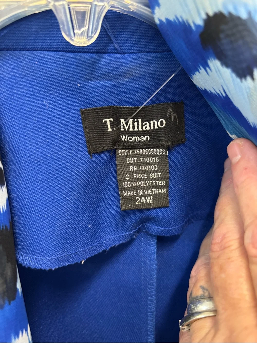 Milano Royal Blue Blazer and matching skirt with Printed Blue Scarf